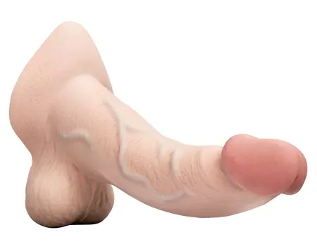 Slipskin извито силиконово дилдо, кремаво, 22,3 см