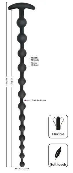 Black Velvets Silicone Flexible Bead System 50cm with Safe Grip