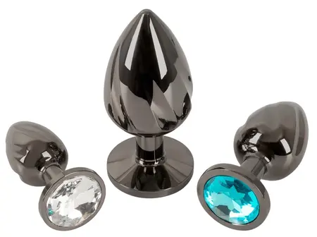 ANOS Diamond Trio комплект спираловидни метални анални разширители с кристали, 3 размера