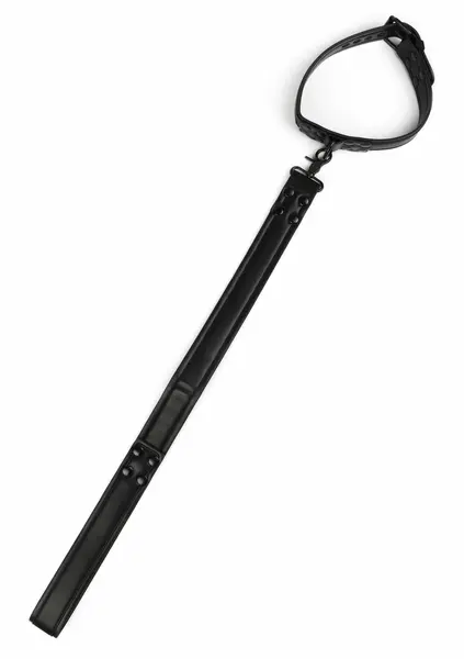 AVANZA VANTAGE 8 Signature Collar & Leash Black PU Leather Set