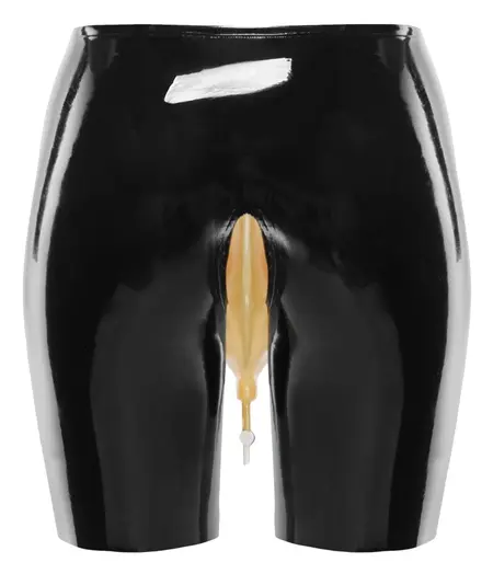 Латексови шорти с вградена клапа за събиране на течност, черни, L