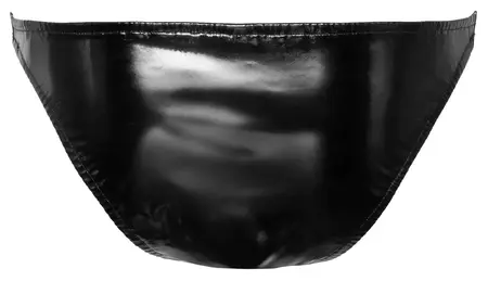 Black Level Vinyl Briefs Men 2XL Silver Stripe Zip Glossy Finish