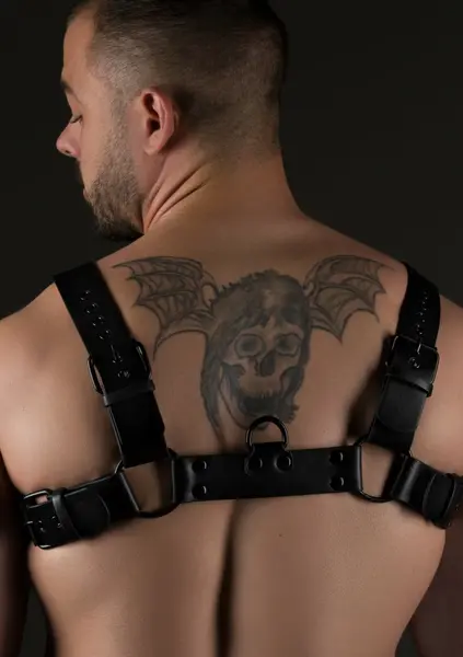 AVANZA VANTAGE 8 Core Body Harness Black PU Leather Adjustable