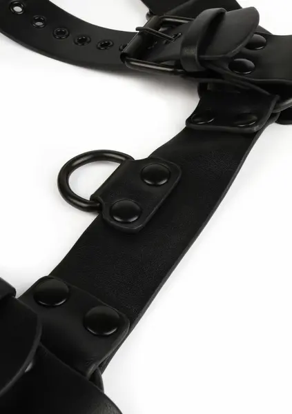 AVANZA VANTAGE 8 Core Body Harness Black PU Leather Adjustable
