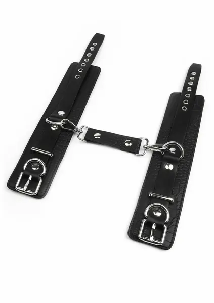 AVANZA FEROS Croc-Embossed PU Leather Wrist Cuffs, Adjustable, Black