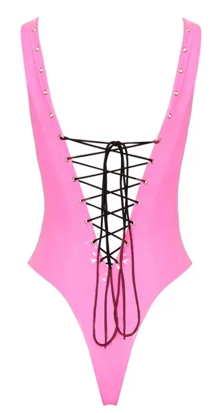 Black Level Vinyl Body Pink L Adjustable Lace-Up Design