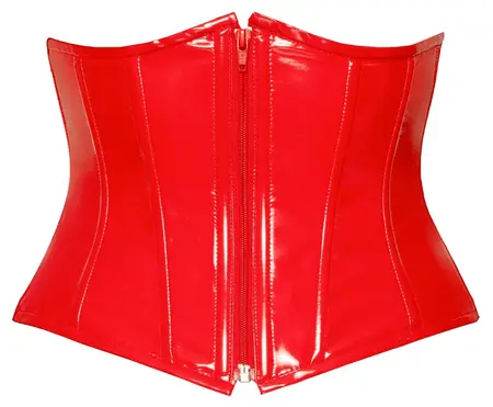Black Level Waist Cincher Red Vinyl XL - Shaping Corset with Zip