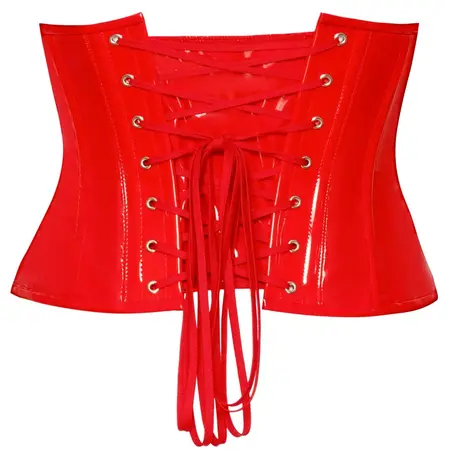 Black Level Waist Cincher Red S - Shiny Vinyl, Shaping System
