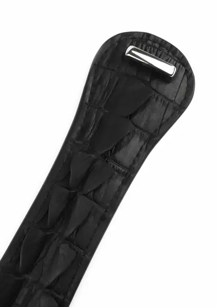 AVANZA FEROS Croc-Embossed Paddle PU Leather, Textured Surface, Black