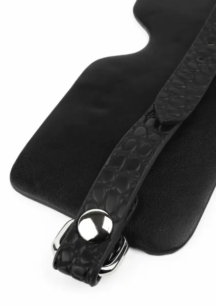 AVANZA FEROS Croc-Embossed PU Leather Blindfold, Adjustable Strap