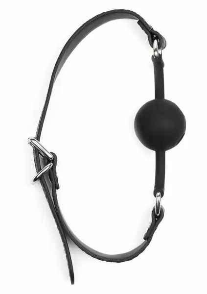 AVANZA FEROS Croc-Embossed Adjustable PU Leather Ball Gag Black