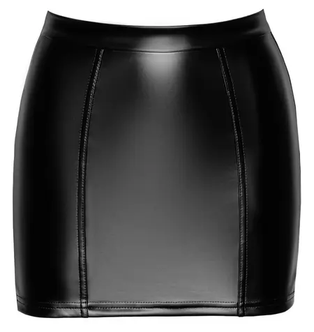 Noir Handmade Orgia Powerwetlook Skirt with Lace XL Black