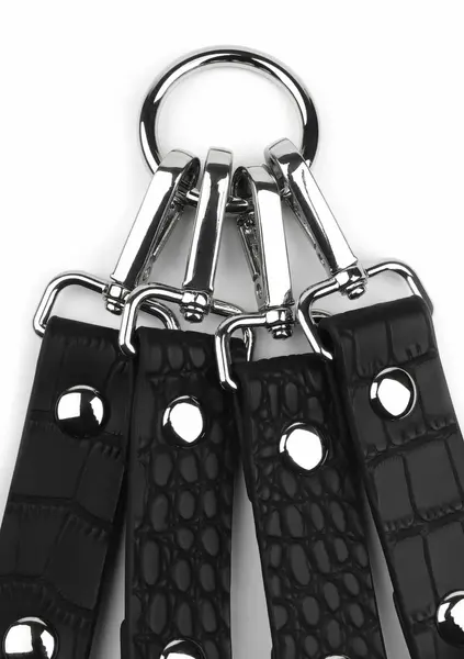 AVANZA FEROS Croc-Embossed PU Leather Hogtie Restraint System Black