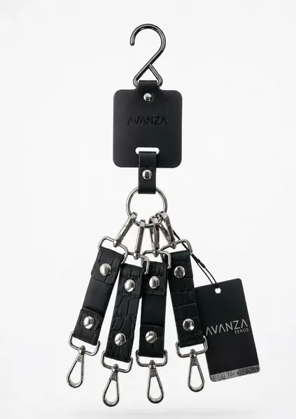 AVANZA FEROS Croc-Embossed PU Leather Hogtie Restraint System Black