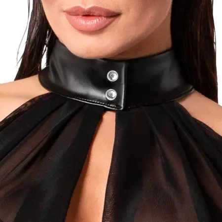 Noir Handmade Bolero Tulle L - Black Sheer Powerwetlook Cape