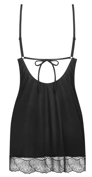 Obsessive Lobelis Chemise Set Black XL/2XL with Adjustable Straps