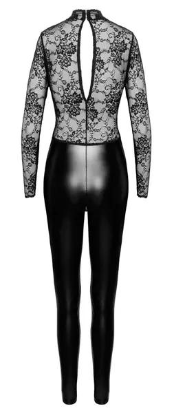 Noir Handmade Orgia Exclusive Lace & Powerwetlook Jumpsuit Black L