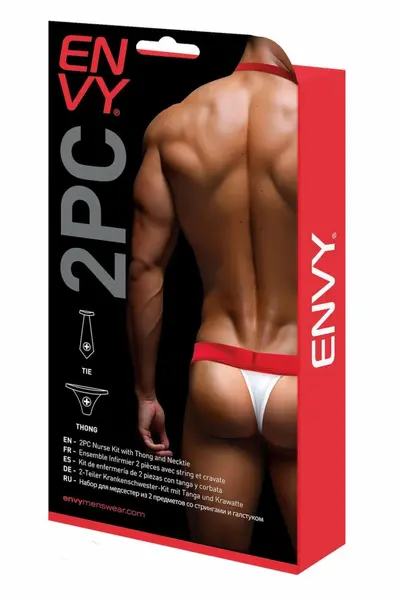 ENVY Nurse Costume Set 2 PCS Red/White M/L - Medical Theme Outfit