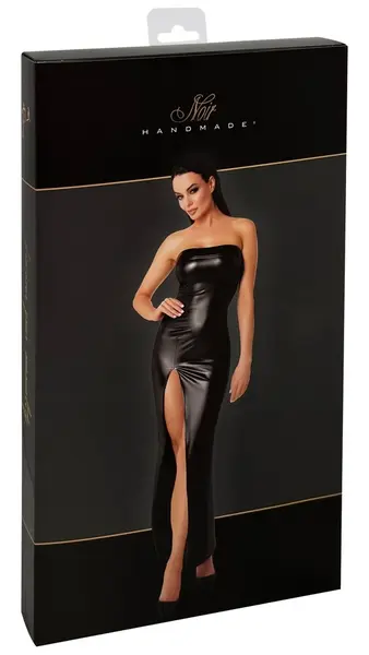 Noir Handmade Orgia Long Strapless Powerwetlook Dress Black M
