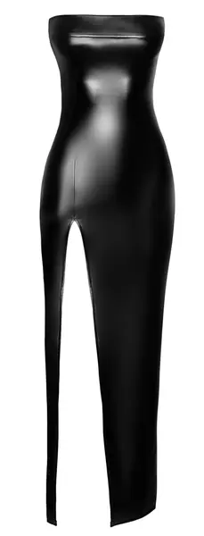 Noir Handmade Orgia Long Strapless Powerwetlook Dress Black M