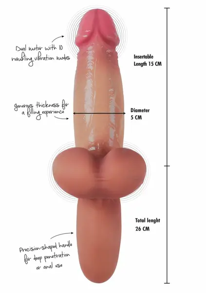 HIDDEN DESIRE Heavy Hitter Vibrating Liquid Silicone Intimate Machine 23cm
