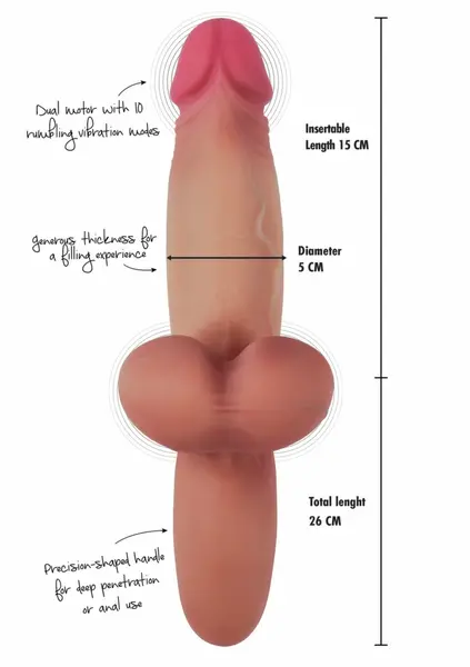 HIDDEN DESIRE Heavy Hitter Vibrating Liquid Silicone Intimate Machine 23cm