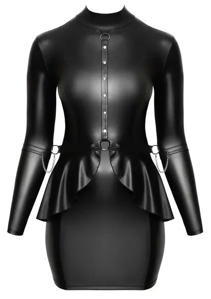 Cottelli Bondage Dress 3XL Matte Black, Adjustable Straps, Removable Restraints