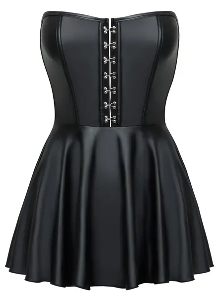 Cottelli Collection PARTY Black Matte Corset Mini Dress L