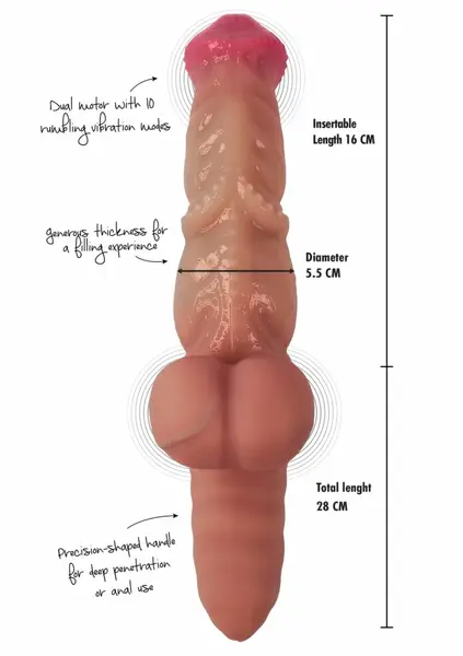 HIDDEN DESIRE Mutant Rumbler Liquid Silicone Vibrating Model, Black
