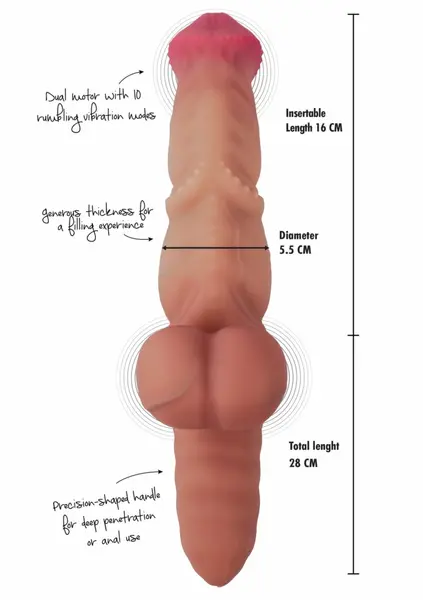 HIDDEN DESIRE Mutant Rumbler Liquid Silicone Vibrating Model, Black