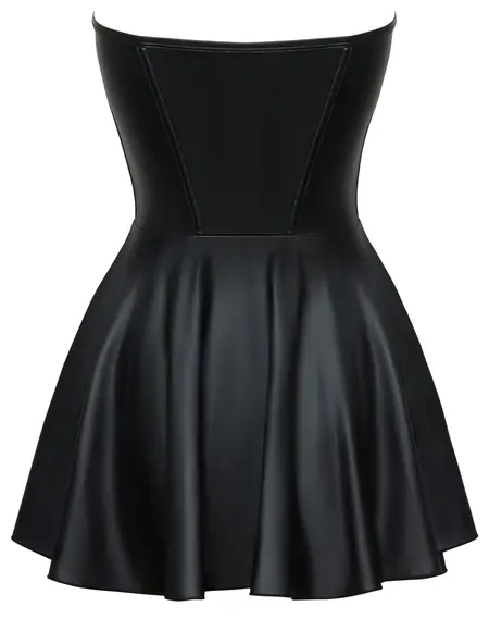 Cottelli PARTY Black Mini Corset Dress with Silver Hook Detailing S