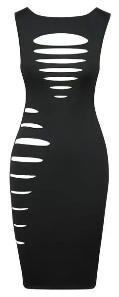 Cottelli PARTY Shift Dress Black Transparent Cut-Outs S