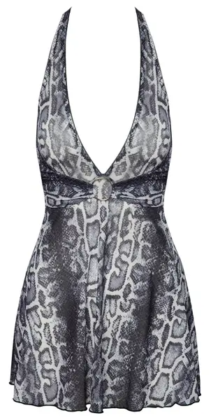 Cottelli Lingerie Dress Snake M Transparent Snakeskin Halterneck