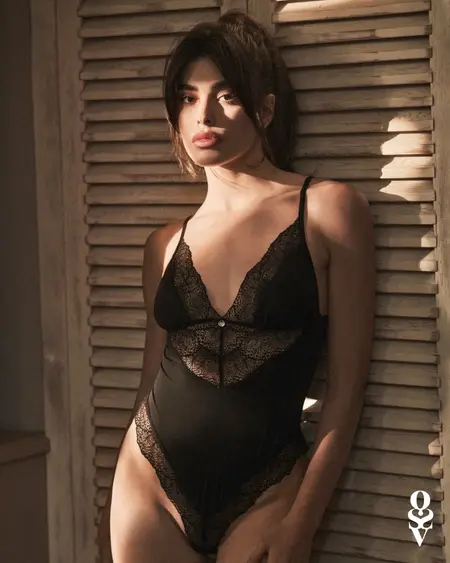 Obsessive Lobellis Bodysuit XL/2XL Black - Soft Lace & Adjustable Fit