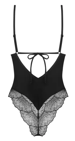 Obsessive Lobellis Bodysuit XL/2XL Black - Soft Lace & Adjustable Fit