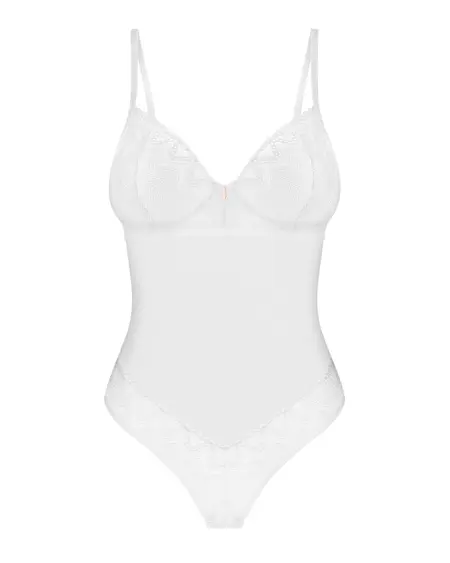 Obsessive Alissium Body White XL/2XL - Elegant Lace & Tulle Design