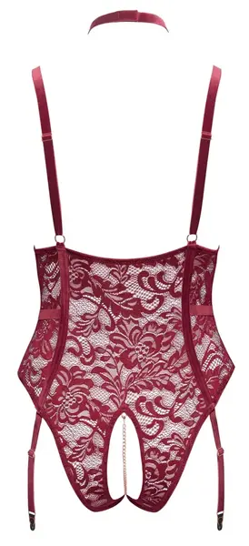 Cottelli CURVES Body Red 3XL - Elegant Lace & Velvet Suspender Design