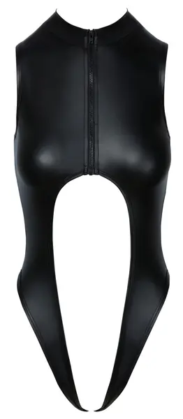 Cottelli Lingerie Matte Black Bodysuit with Zipper, Size M