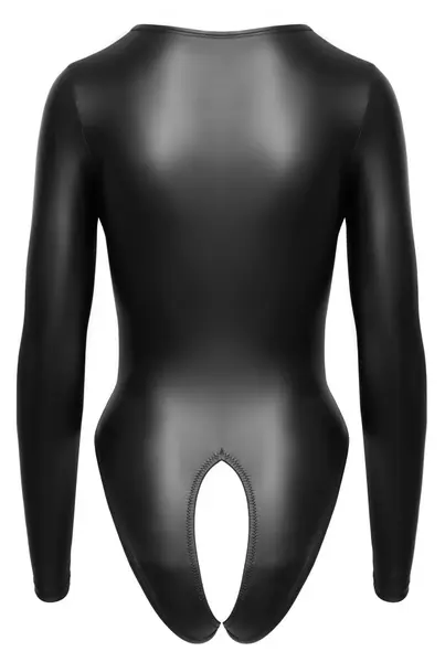 Cottelli Lingerie Long Sleeve Bodysuit Matte Black Size L