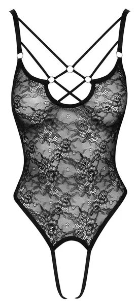 Cottelli LINGERIE Lace One-Piece Body L, Black, Adjustable Straps