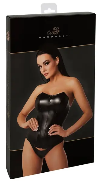 Noir Orgia Mysteria Strapless Powerwetlook Corset Black Size M