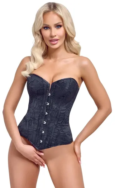 Cottelli PARTY Strapless Full Cup Corsage Black Matte L - Elegant Silhouette