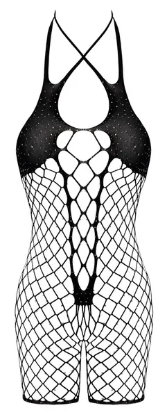 Cottelli Fantasy Backless Jumpsuit S-L with Rhinestone Accents, Black