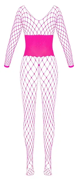 Cottelli Collection Fantasy Pink Bodystocking with Rhinestone Waist