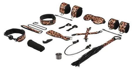 Liebe Seele Leopard Print Premium 13-Piece Bondage Set, Animal Pattern