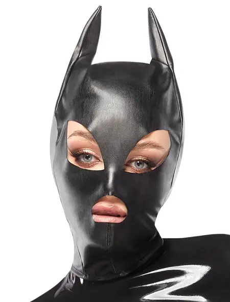Bad Kitty маска за глава в стил жена котка, черна, еко кожа, универсален размер