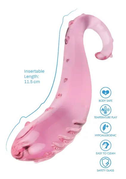TOYJOY Sparkle G-Spot Wand Glass - Borosilicate, Textured, Clear