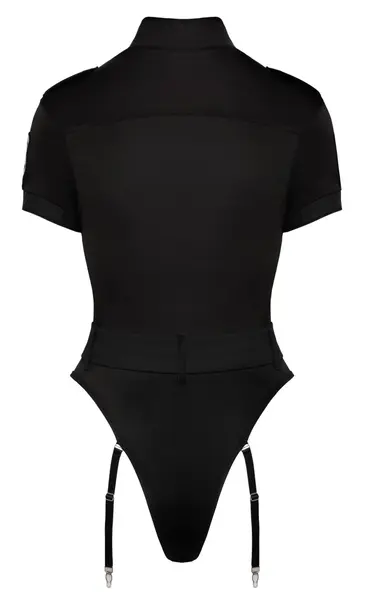 Cottelli Costumes Police Bodysuit XL Wetlook Stretch Black