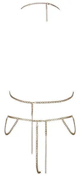 Cottelli Accessories Chain Bikini Set Gold Adjustable Metal Design