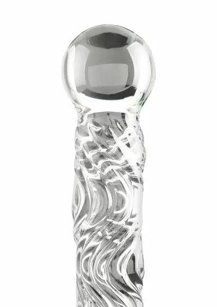 TOYJOY Crystal Leather Whip - Glass Handle & Genuine Leather, 66 cm